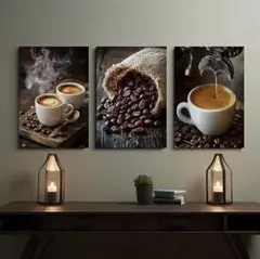 ミッドセンチュリー キャンバスポスター Coffee 3点組合せ 30X40CM