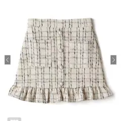 GRL インパン裏地付きフリルツイードミニスカート
