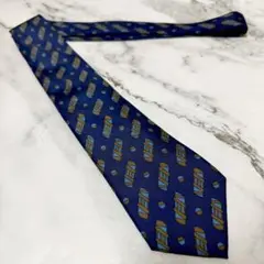 Christian Dior ディオール ネクタイ ネイビー 総柄 幾何学模様