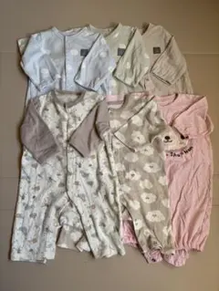 西松屋　シシュノン　ベビー2wayオール ロンパース6枚セット 50-70サイズ