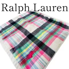 【美品】Ralph Lauren ハンカチ タオル チェック ピンク ミニ