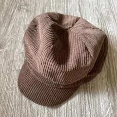【美品】 ブラウン コーデュロイ キャスケット 帽子