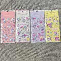 ぷ*ん様 サンリオ　キティ　マイメロ　シナモン　ぷっくりシール 立体　4枚 海外