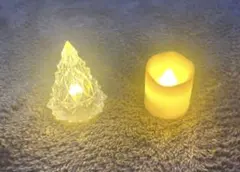 【新品未使用】クリスタル型、ろうそく型キャンドルライト☆