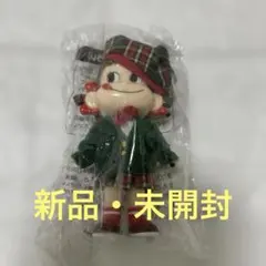【未開封】不二家 ペコちゃん マスコット キーホルダー 緑チェック