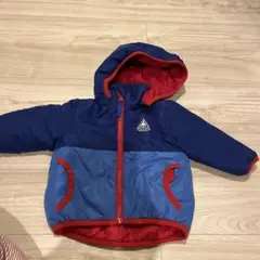 ミキハウスピクニック　ダウンジャケット　フード付きアウター 青/赤 90cm