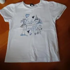 BeBe イラスト入りホワイトTシャツ 120