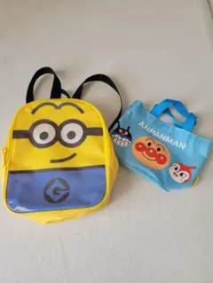 ミニオン アンパンマン バッグ 2点 キッズ リュック トートバッグ お出かけ