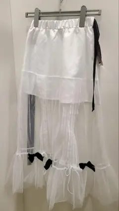 オフホワイト 　チュールスカート M　しまむら
