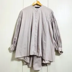 美品 mizuiro ind ミズイロインド ピンタックパフスリーブシャツ