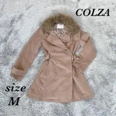 COLZA コルザ (M) コート ベルト付き ヒョウ柄 ファー 取り外し可能