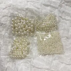 手芸用ホワイトパールビーズ 4袋セット
