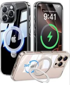 iPhone16 Pro ケース MagSafe CASEKOO 回転リング