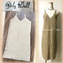 girly doll♡リブニットキャミワンピースのサムネイル