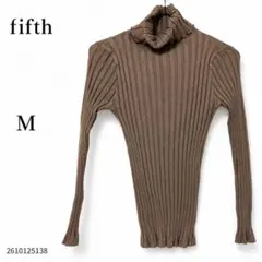 fifth フィフス リブニット M ベージュブラウン タートルネック 長袖