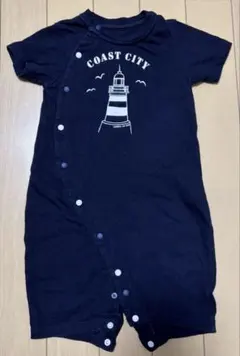 COMME CA ISM ネイビー 半袖ロンパース 50~70cm