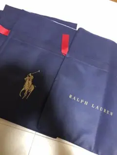 Ralph Laurenギフト袋 2点セットネイビー赤リボンラッピングショップ袋