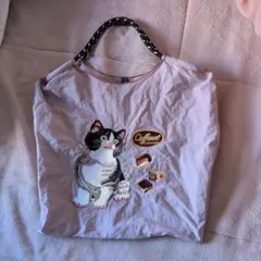 猫刺繍トートバッグ