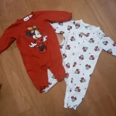 H&M　ミニーマウス　ロンパース　２枚セット