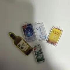 アクリル飲料ボトル型キーホルダーセット