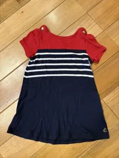 プチバトー ワンピース　18m/81cm半袖 ボーダー マリン 女の子