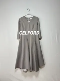極美品✨セルフォード ツイストカシュクールワンピース 千鳥格子