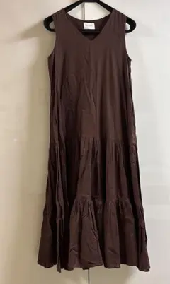 UNITED ARROWS ブラウン ノースリーブ ロングワンピース