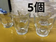 ドット模様クリアグラス5個セット
