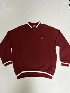 Kebos バーガンディ ハーフジップポロスウェット