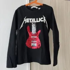 H&M 長袖Tシャツ METALLICA スパンコール 134/140
