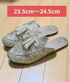 ♥23.5cm〜24.5cm♥GAP ローファーサンダル スリッポン　ゴールド