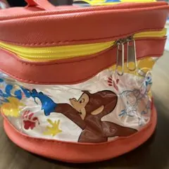 Curious George 円形ポーチ 赤