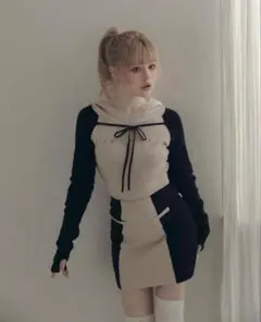 andmary Alma ribbon knit set up Gray グレー - メルカリ