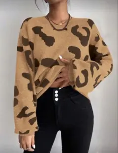 SHEIN ニット レオパード ヒョウ アニマル M〜Lサイズ相当