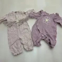 60〜70cm女の子ロンパース２枚セット