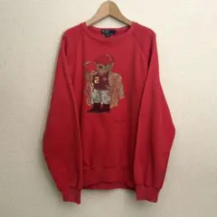 POLO Ralph Lauren ポロベア スウェット レッド M 90s