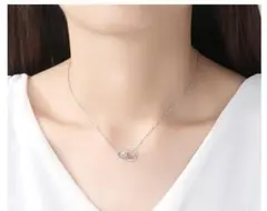 ネックレス レディース ダブルリング エタニティ 贅沢計32石 ダイヤ シルバー