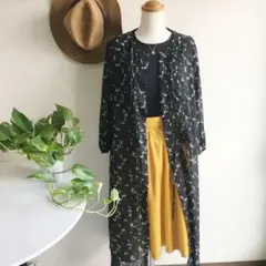 3点まとめて  上下セット 小花柄 ミモレ丈 フリル