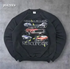 90s JERZEES スウェット マッスルカー アメ車 黒 M ジャージーズ
