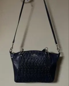 COACH コーチ　ショルダーバッグ キルティング　ブラック　ギャザーバッグ