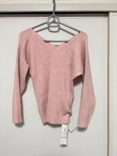 新品未使用 ROPE' PICNIC ピンク Vネック ニットセーター 長袖