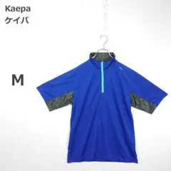 【ケイパ】スポーツシャツ 半袖 テニスウェア ハーフジップ 吸汗速乾 ブルー Mのサムネイル