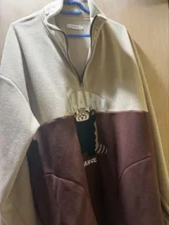 グラニフ イカクダンス ハーフジップ フリース L ベージュ