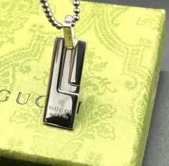 Gucci　Gプレートスクエア　ネックレス55cm シルバー925　社外チェーン Gucci Gプレートスクエア ネックレス55cm シルバー925 社外チェーン