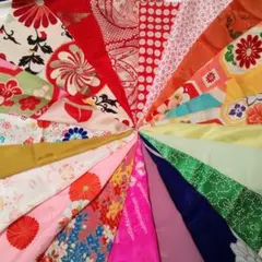 【古布カラフルセット⑦】アンティーク着物　はぎれ　計4.5m