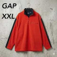 90s OLD GAP ハーフジップフリース オレンジ XXL 古着