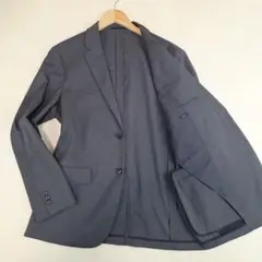 美品✨ユニクロ　感動ジャケット　ストレッチ　ダークグレー　スリムフィット　L