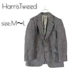 U.S.A製 ハリスツイード テーラードジャケット M~L ピュアウール100%