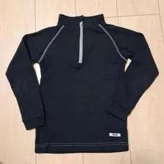 ハーフジップ長袖アンダーシャツ 黒　120cm