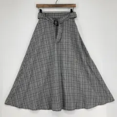 GRL グレンチェック フレアスカート ベルト付き Mサイズ